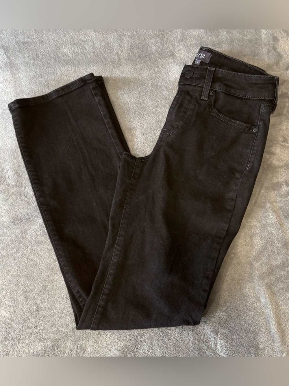 NYDJ Black Marilyn Straight Jeans